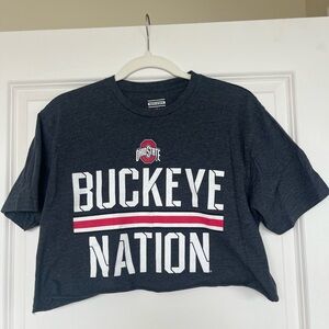 Buckeye Nation Gray Cropped T-Shirt
